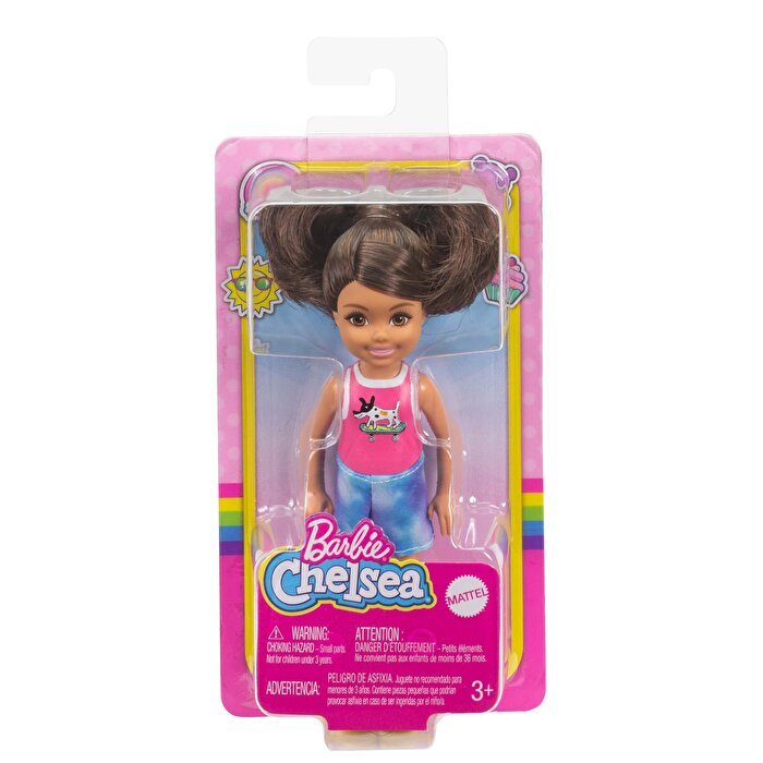 Barbie Aksesuarlı Chelsea Bebekler Köpek Desenli Tişörtlü GXT40