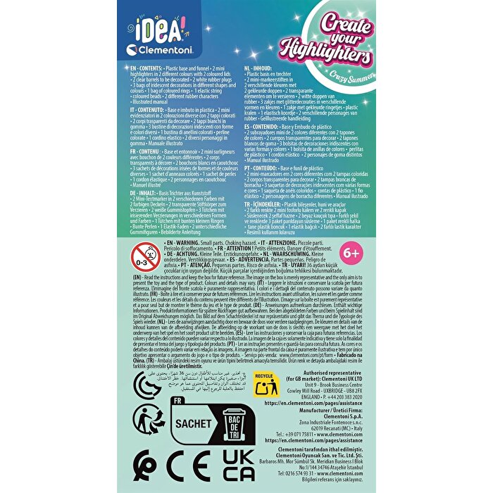 Clementoni Idea Fosforlu Kalem Tasarım Standı Crazy Summer