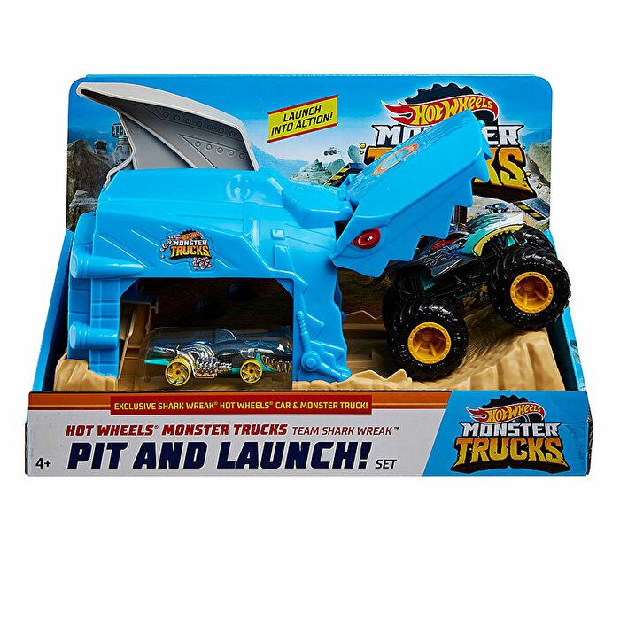 Hot Wheels Monster Trucks Fırlatıcılı Oyun Seti Shark Wreak GKY03