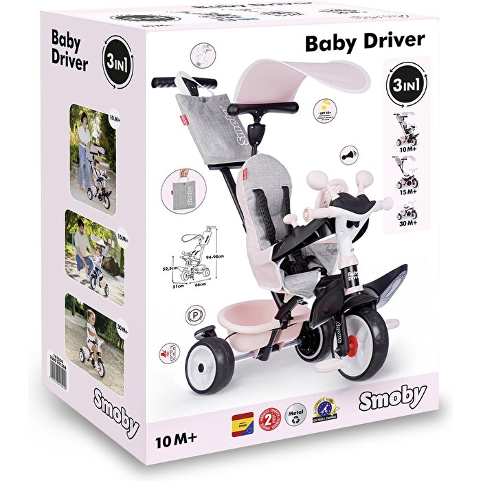 Smoby Baby Driver 3'ü 1 Arada Üç Tekerlekli Bisiklet