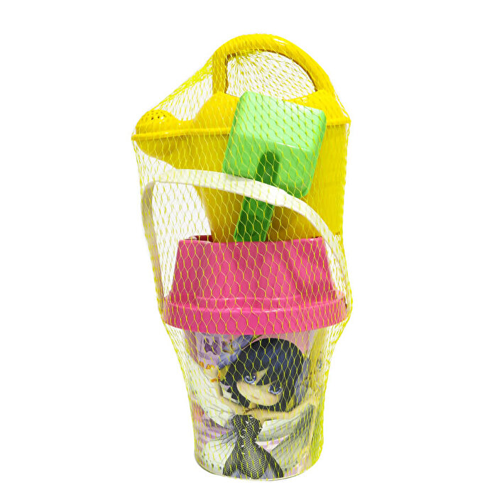 Pembe Kapaklı Koyu Sarı Suluklu Kova Seti 1011