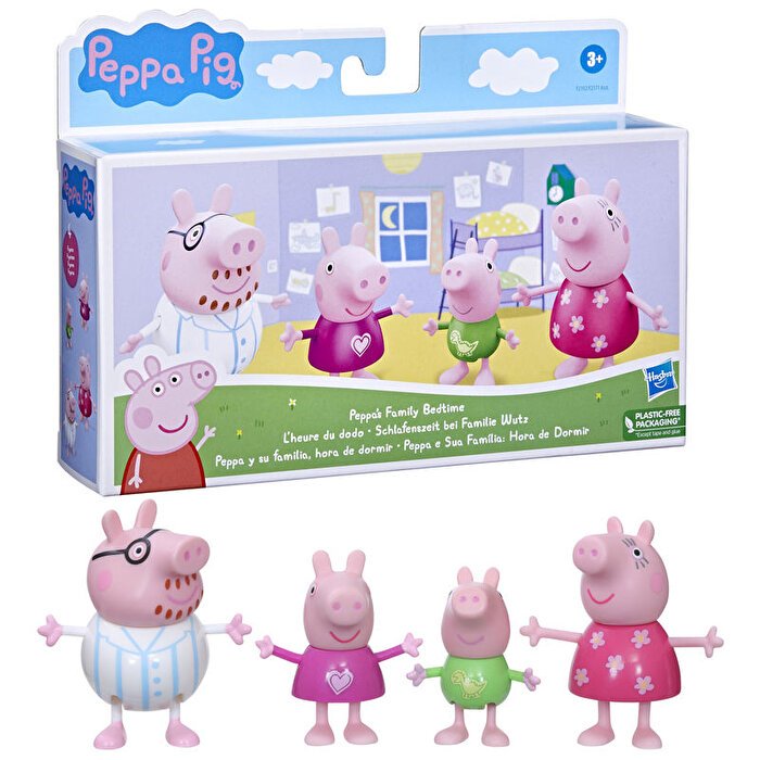 Peppa Pig Ve Ailesi Dörtlü Figür Seti Family Bedtime F8082