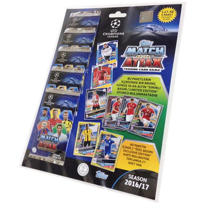 Topps UEFa Şampiyonlar Ligi Trading Card Çoklu Paket 2016-2017