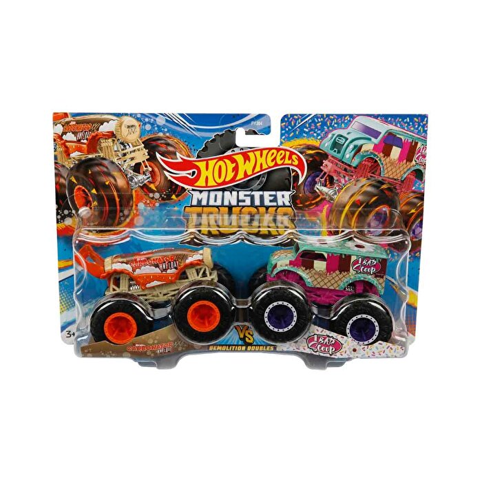 Hot Wheels Monster Trucks Güçlü İkili 1:64 Arabalar Carbonator vs 1 Bad Scoop HNX27