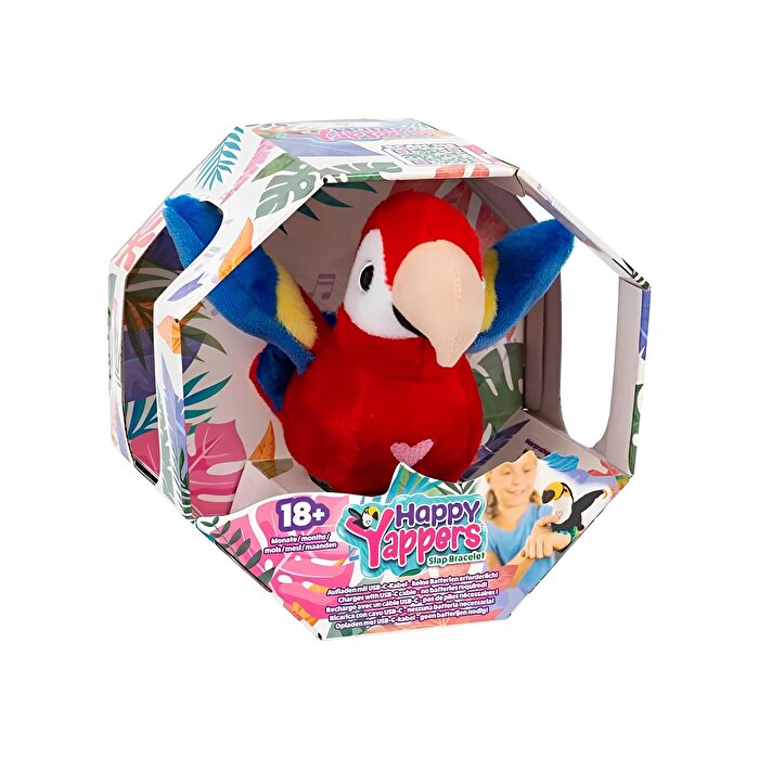 Happy Yappers Slap Bant Kırmızı Konuşan ve Taklit Eden Papağan