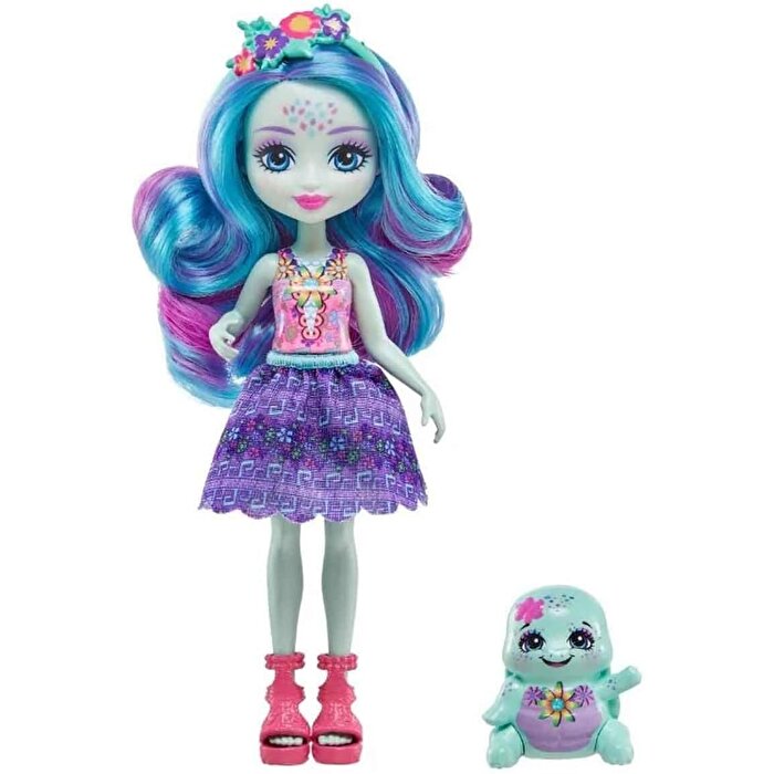 Enchantimals Popüler Karakter Bebekler Tolene Turtle ve Holder HXB96