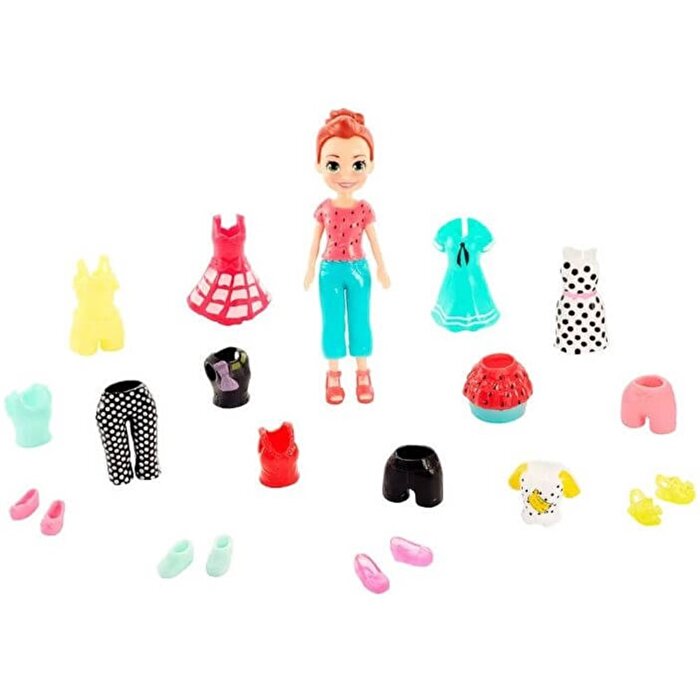 Polly Pocket ve Kıyafetleri Oyun Seti Kızıl GKV13