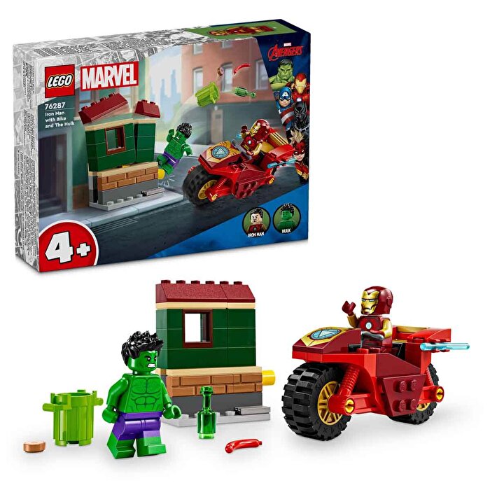 LEGO Marvel Motosikletli Iron Man ve Hulk 76287