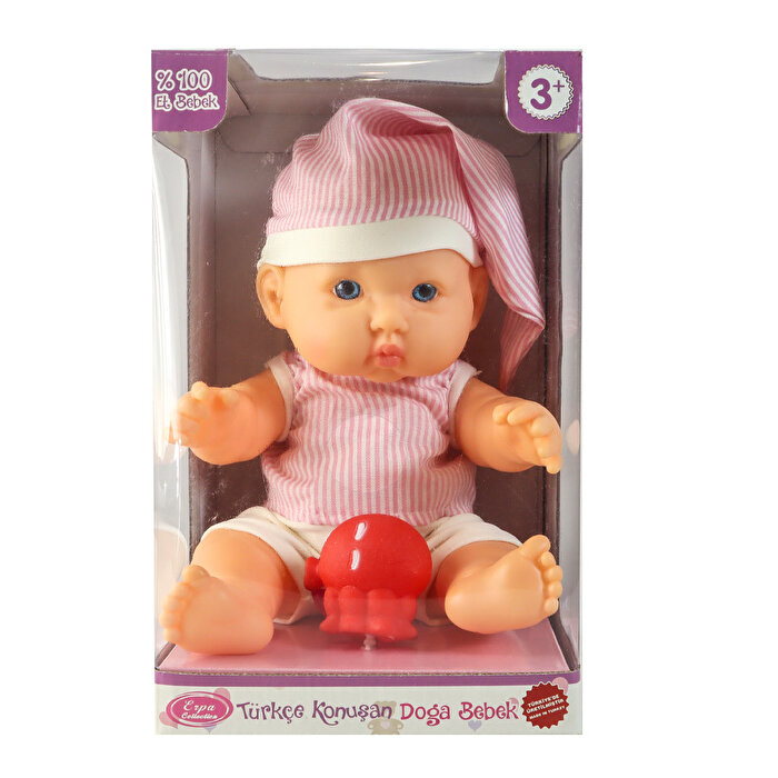 Doğa Et Bebek ve Minik Arkadaşı Açık Pembe Beyaz Çizgili