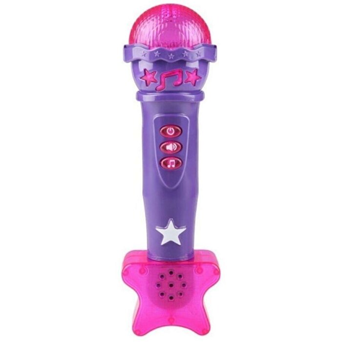 Erdem Sesli Işıklı Mikrofon Pembe Mor