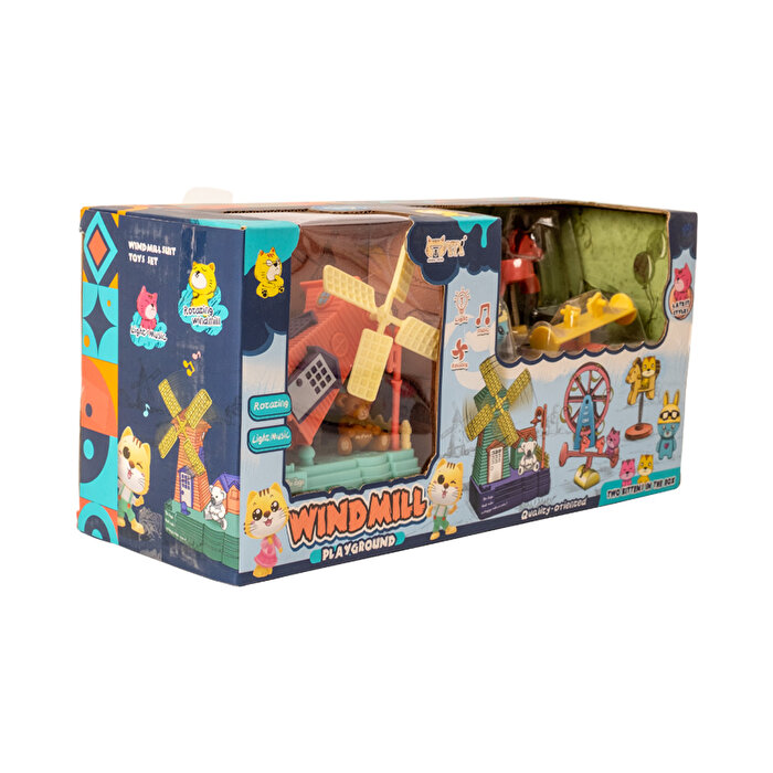 Sesli Işıklı Şehir Seti Mavi Kedili Lunapark Seti