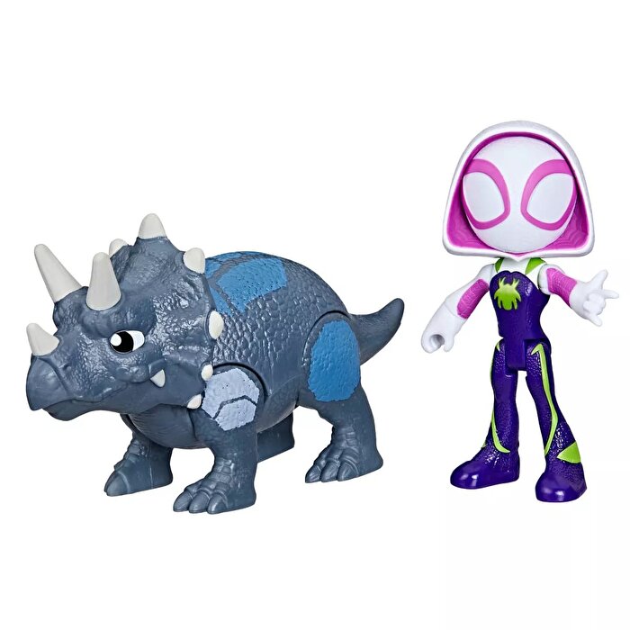 Spidey And His Amazing Friends Dino Webs Ghost-Spider ve Rhino Dino G0122