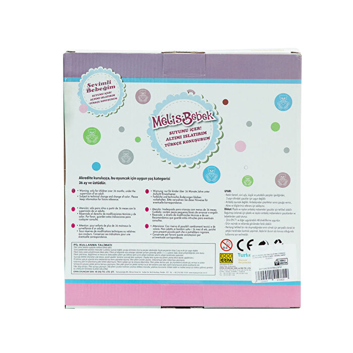 Meli̇s Bebek Altını Islatan (Türkçe Konuşan) 34cm Pembe Hırkalı Mavi̇ Elbi̇seli̇