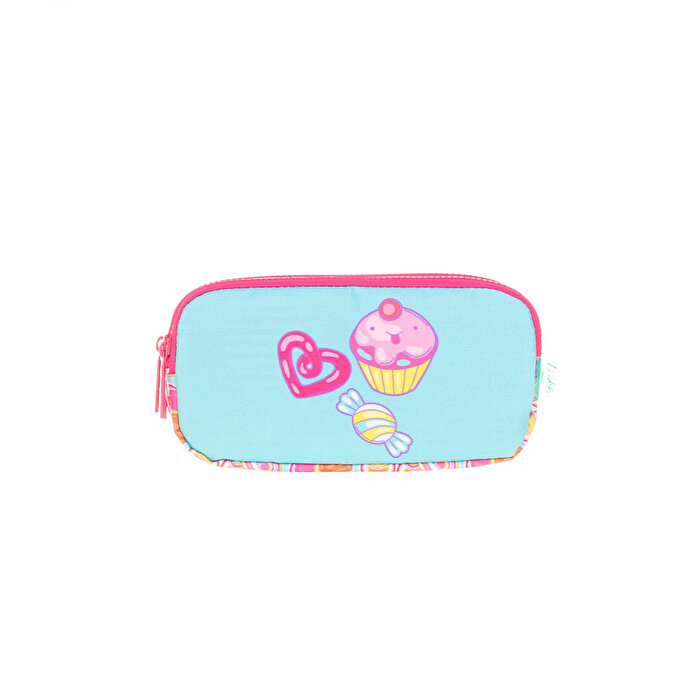 Kaukko Kids 3 Bölmeli Aynalı Nakışlı Sweet Kalem Çantası