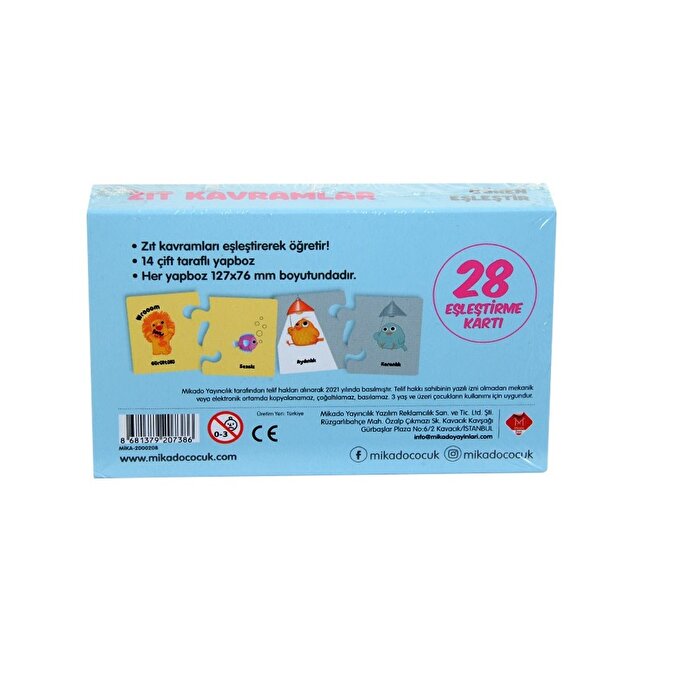 Zıt Kavramlar Öğren Birleştir 3 Yaş ve Üzeri