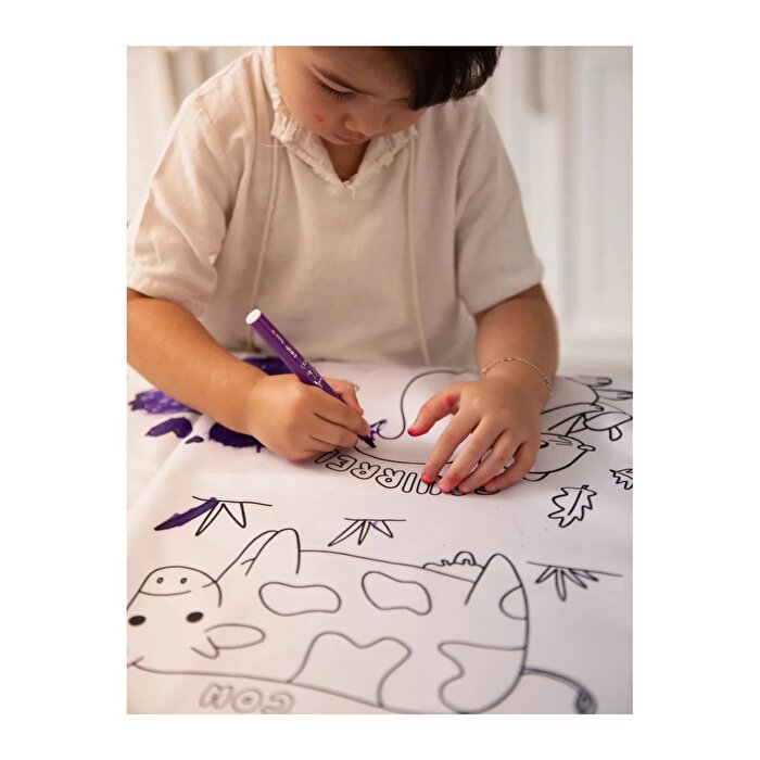 Matrax Oyuncak Boyama Halısı ve 12'li Boya Kalemi Seti