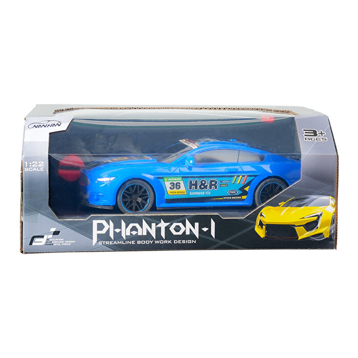 Full Fonksiyon Pilli 1:22 Ölçek Uzaktan Kumandalı Mavi Yarış Arabası