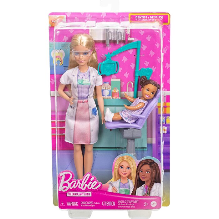 Barbie Bakım Temalı Kariyer Oyun Setleri Diş Hekimi Bebek JCR74