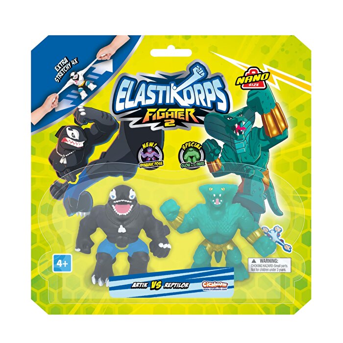 Elastikorps Fighters İkili Paket 7 Cm Artik vs Reptilor