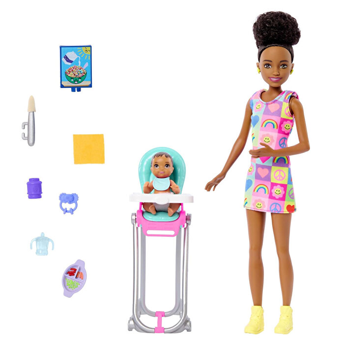 Barbie Bebek Bakıcılığı Oyun Seti HTK34