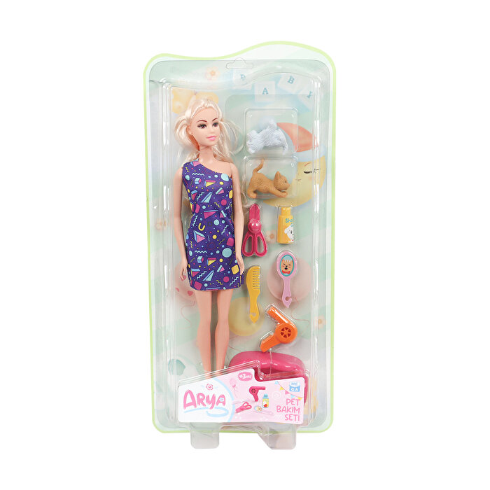 Arya Pet Bakım ve Pet Besleme Seti̇ Üçgen Desen Elbiseli