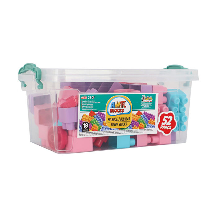 Plastik Kutulu Ant Blocks Pastel Renk 52 Parça