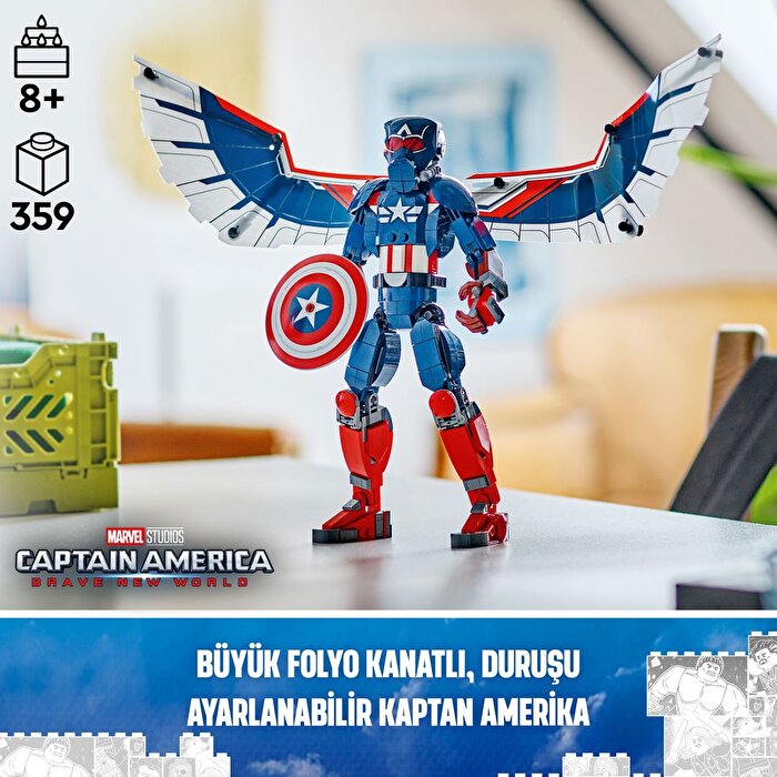 LEGO Marvel Yeni Kaptan Amerika Yapım Figürü 76296
