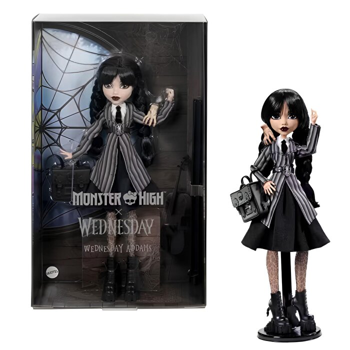 Monster High Wednesday Addams Okul Üniformalı Bebek HXJ04