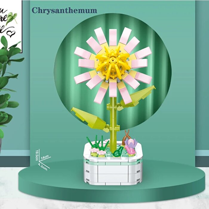 Saksıda Çiçek Yapım Seti Gold Chrysanthemum