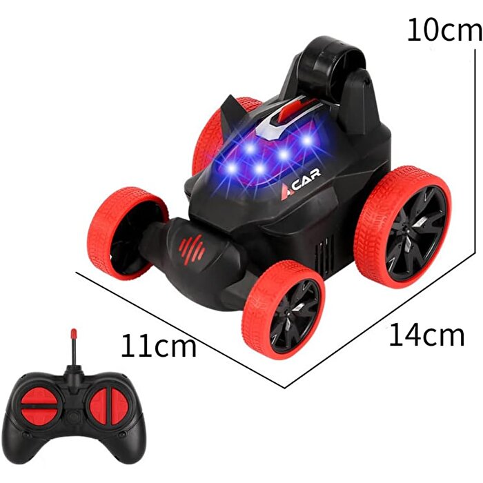 Uzaktan Kumandalı Akrobatik Zıppır Şarjlı Araba Kırmızı