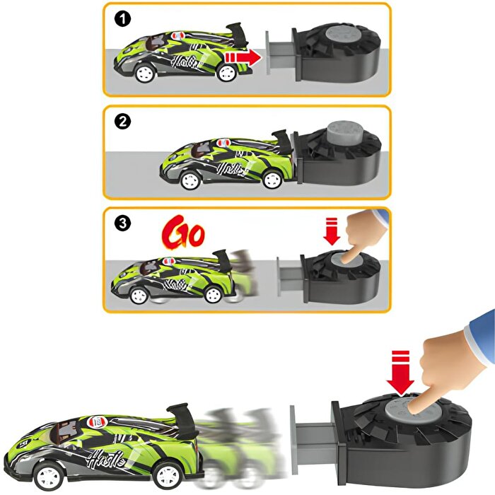 Fırlatma Rampalı 12'li Fırlatmalı Çek Bırak Yarış Arabaları Seti