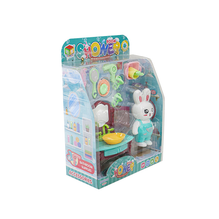 Minik Tavşan Banyoda Oyun ve Aksesuarlı Lavabo Seti