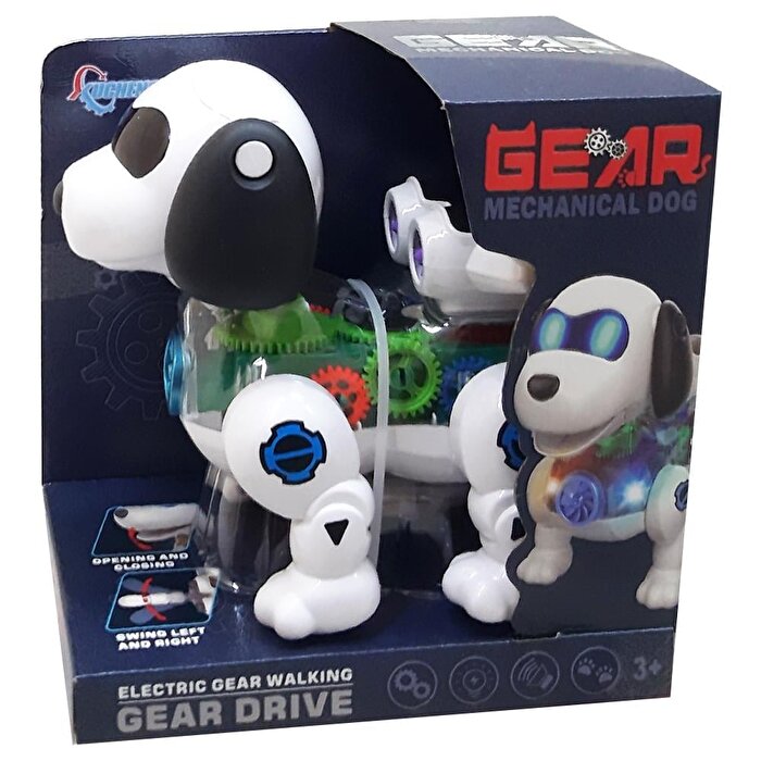 Işıklı Müzikli ve Hareketli Beyaz Robot Köpek