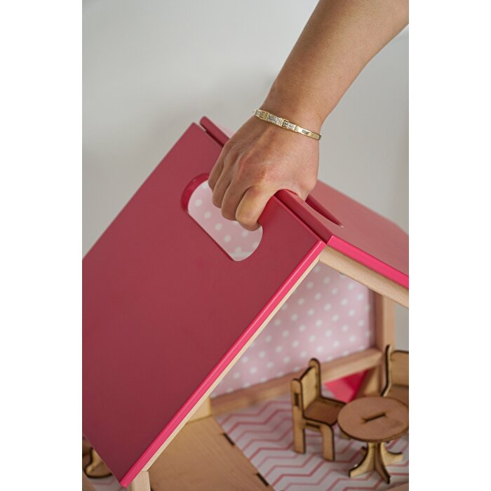 Ahşap Merdivenli Ev 1001 Pembe