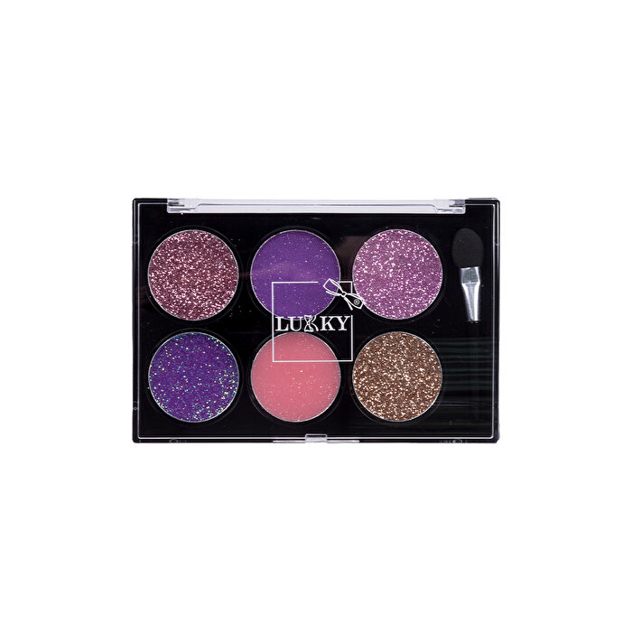 Lukky 6 Renkli̇ Parıltılı Göz Farı Paleti̇ ve Fırçası