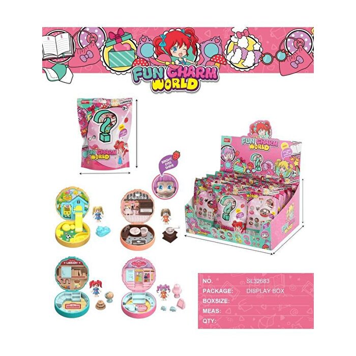 Fun Charm Taşınabilir Dollhouse Sürpriz Paket Set