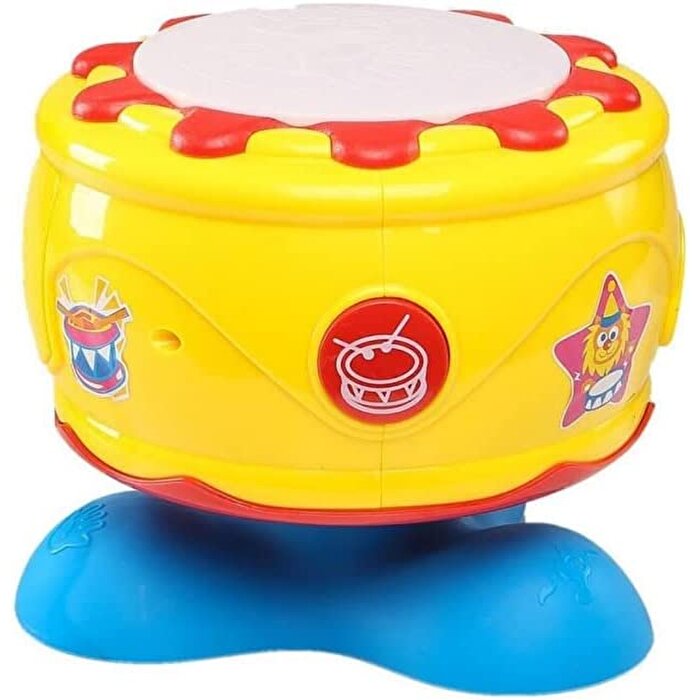 Pilli Işıklı Kaya Davul Sarı 16 Cm