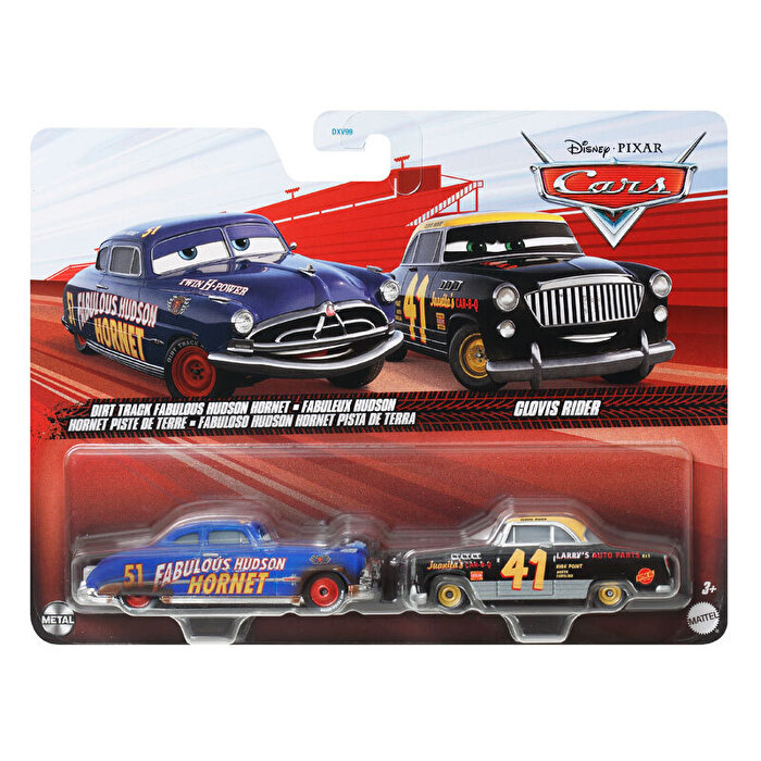 Cars İkili Karakter Araçlar Dirt Track Fabulous Hudson Hornet & Clovis Rider JDH44