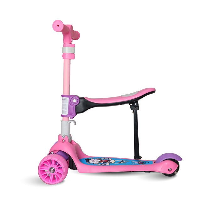 Hattrick Koltuklu Işıklı 3 Tekerlekli Pembe Scooter Scs140