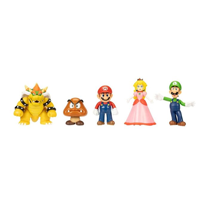 Ni̇ntendo Super Mari̇o Deluxe Oyun Seti̇ Bowser shi̇p Dahi̇l 5 Fi̇gür 6.5 Cm