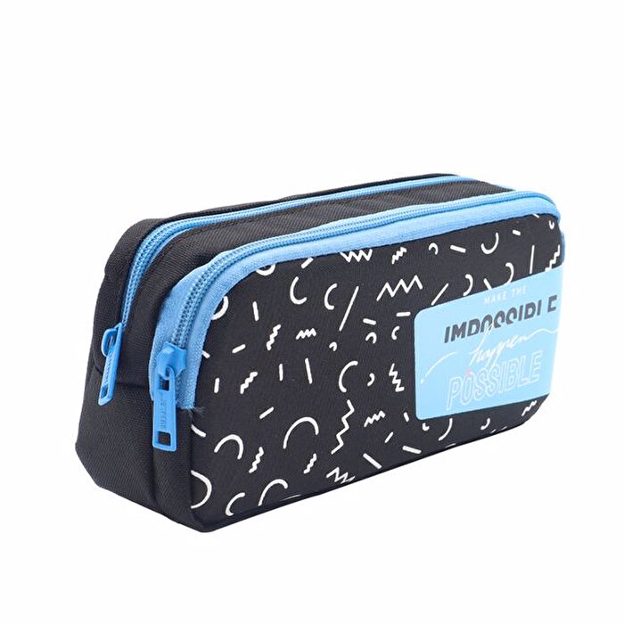 Bubbles Possible Kalem Çantası Mavi Fermuarlı
