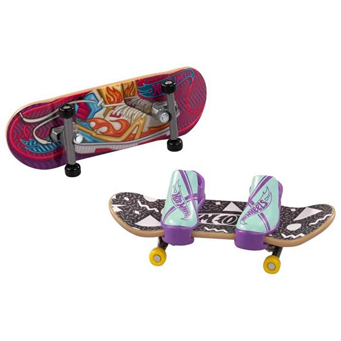 Hot Wheels Skate Retro Temalı İkili Parmak Kaykay ve Ayakkabı Paketleri HXL19