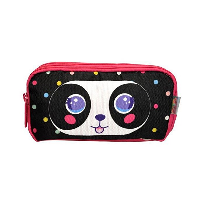 Kaukko Kids&Love 3 Bölmeli Cute Face Panda Kalem Çantası