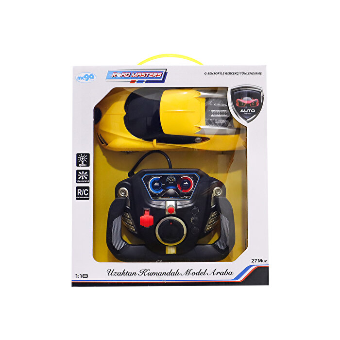 1:18 U.K Direksiyonlu Fantastik A Seri Şarjlı Sarı Araba