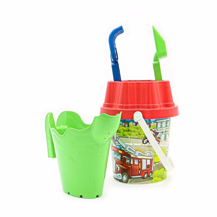 Kırmızı Kapaklı Yeşil Suluklu Kova Seti 1011