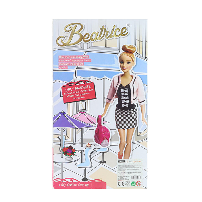 Damalı Etekli Beatrice Bebek 3211B