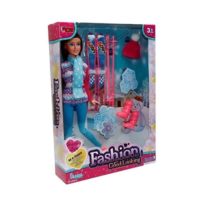 Aksesuarlı Kayakçı Oyuncak Bebek