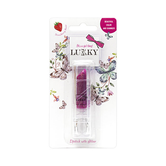 Lukky Çi̇lek Aromalı Simli Lipstick Mor