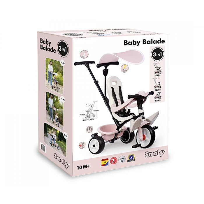 Smoby Baby Driver Pembe Üç Tekerlekli Bisiklet