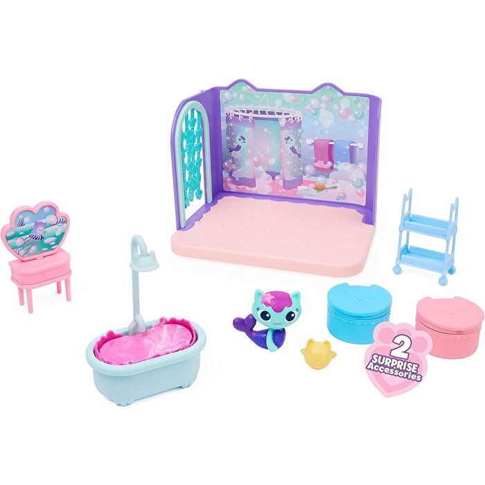 Gabby’s Dollhouse Deluxe Oda Oyun Seti Mercat Primp and Pamper Bathroom